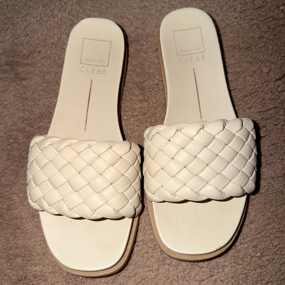 Dolce Vita Cream Woven Braided Sandals